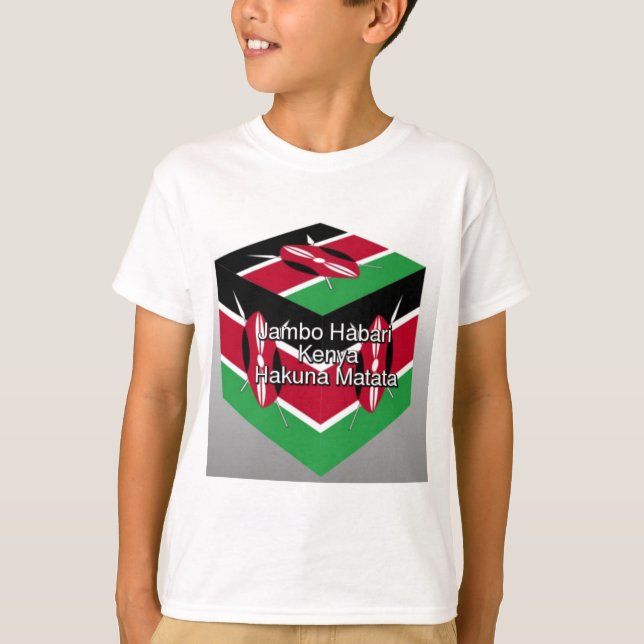 Camiseta Hermoso y encantador cubo de bandera keniana con s (Anverso)