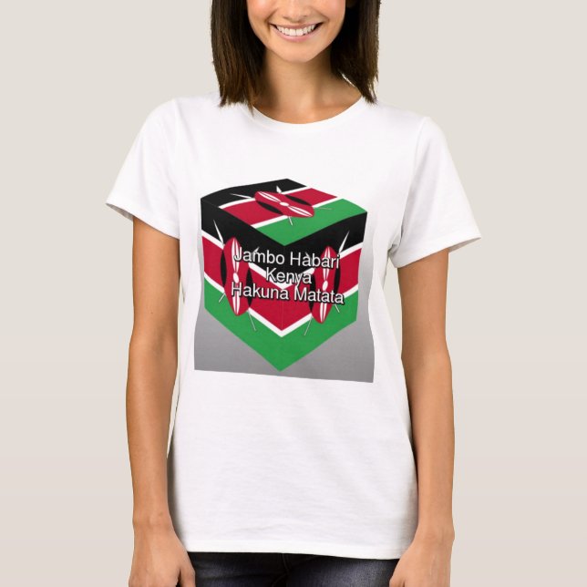 Camiseta Hermoso y encantador cubo de bandera keniana con s (Anverso)