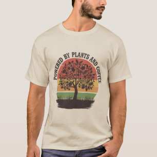 Camiseta Hermoso y moderno alimentado por plantas y café