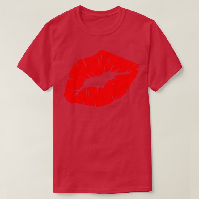 Camiseta Hermoso y poderoso beso de pintalabios rojos aisla (Diseño del anverso)