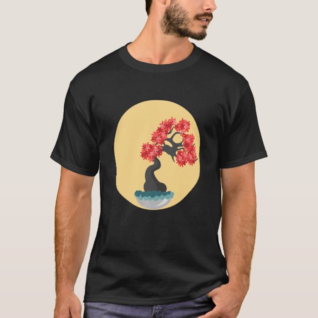Camiseta Hermoso Zen Bonsai Tree T Shirt Yoga Circle Grap (Anverso)