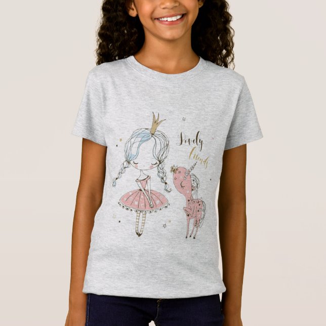 Camiseta Hermosos amigos, lindos, amorosos, unicornios (Anverso)