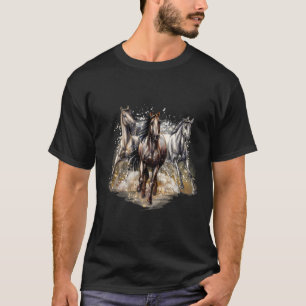 Camiseta Hermosos caballos Dibujando Arte Hípica Hombres Ho