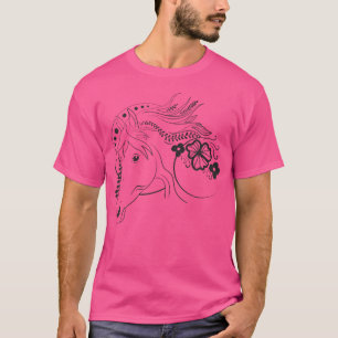 Camiseta Hermosos Chicas del Motif Cabeza de Caballo montan