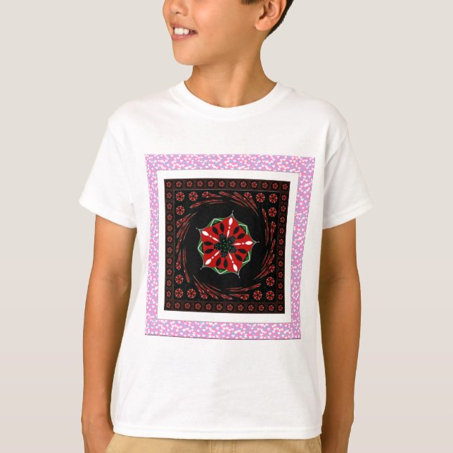 Camiseta Hermosos corazones blancos rosados de diseño de am (Anverso)