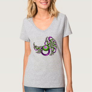 Camiseta Hermosos Corazones Verdes Rosados Modernos Abstrac
