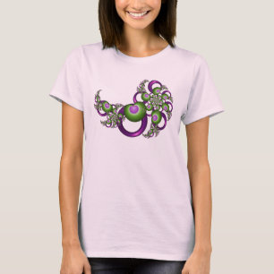 Camiseta Hermosos Corazones Verdes Rosados Modernos Abstrac