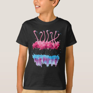 Camiseta Hermosos Flamencos Rosados de Baile Tropical