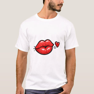 Camiseta Hermosos Labios Rojos – Día de Besos San Valentín 
