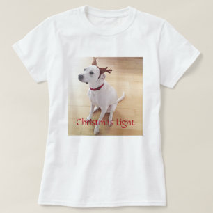 Camiseta Hermosos Navidades de perros porcino de renos blan