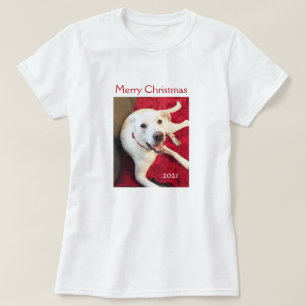 Camiseta Hermosos Navidades rojos de perro con pipa blanca