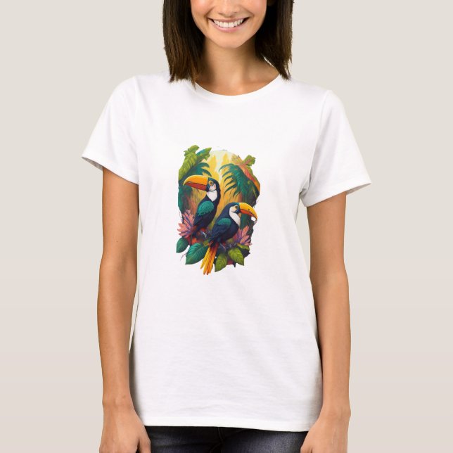 Camiseta Hermosos té gráfico de aves (Anverso)