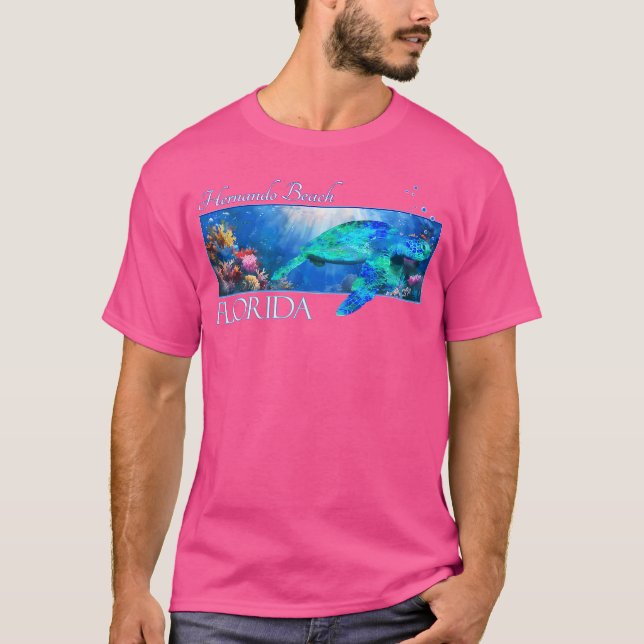 Camiseta Hernando Beach Florida Vacaciones Tortuga Marítima (Anverso)