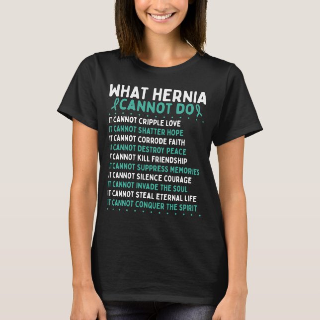 Camiseta Hernia Awareness Fighter Hernia Warrior Ribbon (Anverso)