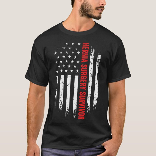 Camiseta Hernia Sobreviviente de Cirugía y la recuperación  (Anverso)