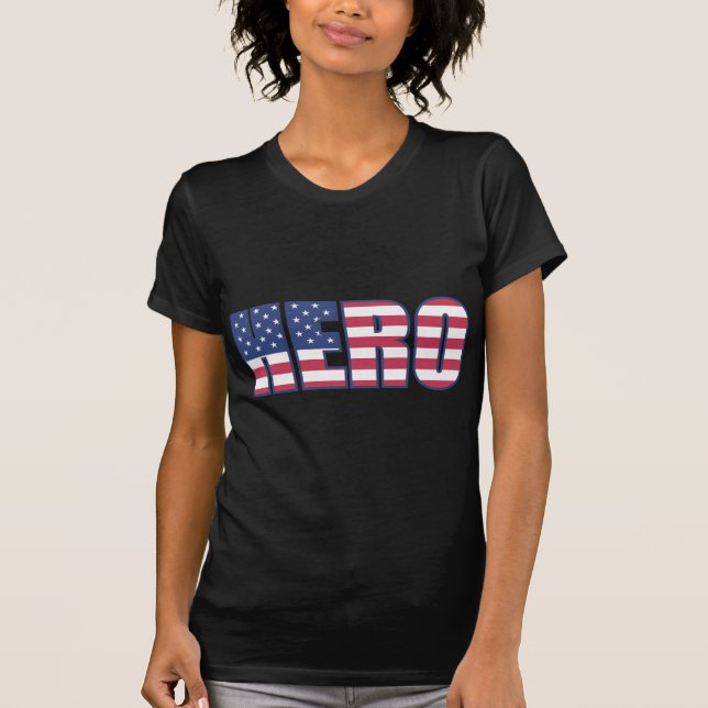 Camiseta Hero Bandera Americana Estrellas Rayas Azul Blanco (Anverso)
