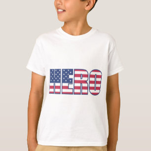 Camiseta Hero Bandera Americana Estrellas Rayas Azul Blanco