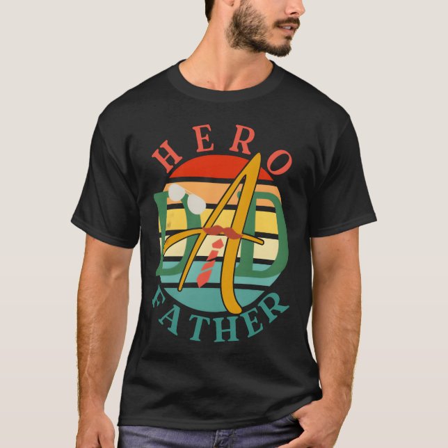 Camiseta Hero Dad Padre retro (Anverso)