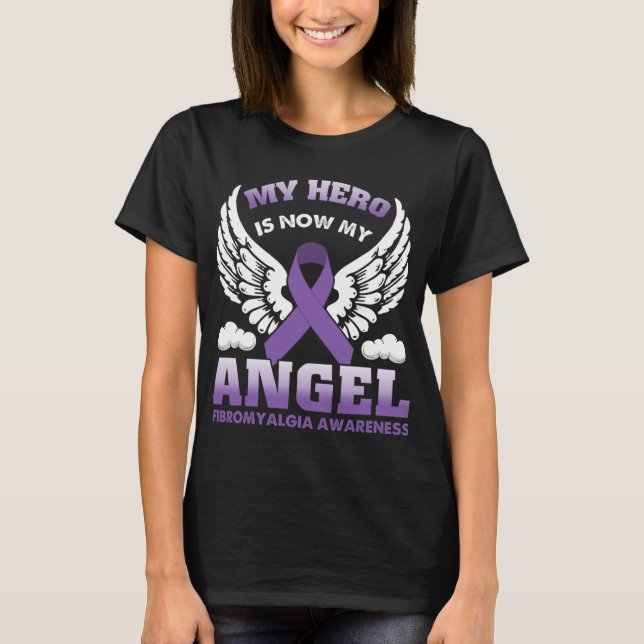 Camiseta Hero Es Ahora Mi Ángel Fibromialgia Día De Concien (Anverso)