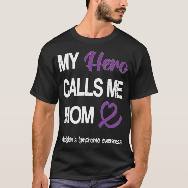 Camiseta Hero me llama purpa de guerrero del linfoma de mam (Anverso)