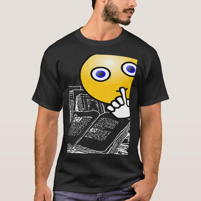 Camiseta Héroe bibliotecario tranquilo, por favor, deje Zip (Anverso)