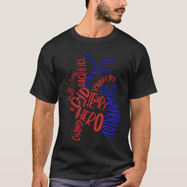 Camiseta Héroe cardíaco congénito de CHD Congénita Sensibil (Anverso)