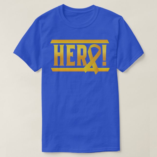 Camiseta ¡Héroe! - Conciencia sobre el cáncer infantil con  (Diseño del anverso)