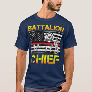 Camiseta Héroe de bombero jefe de batallón norteamericano