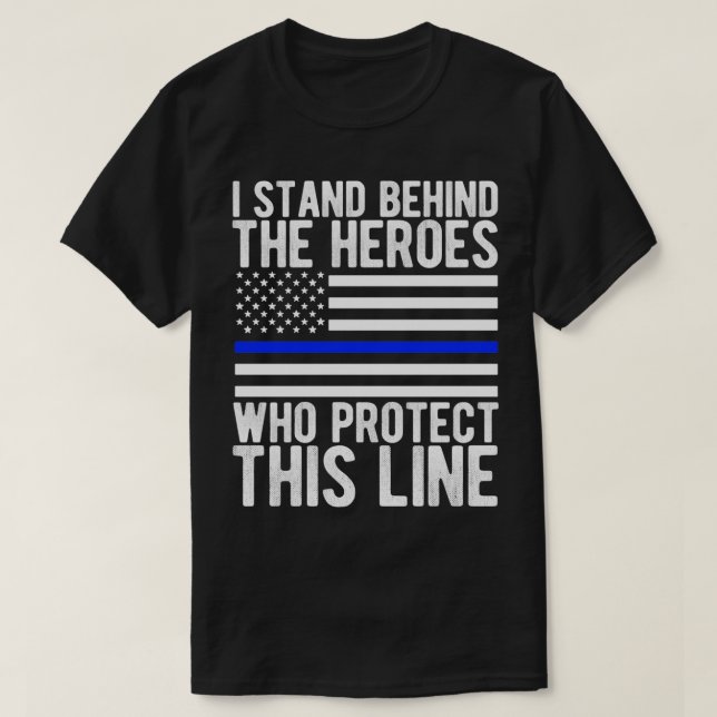 Camiseta Héroe de la bandera de la bandera de la línea azul (Diseño del anverso)