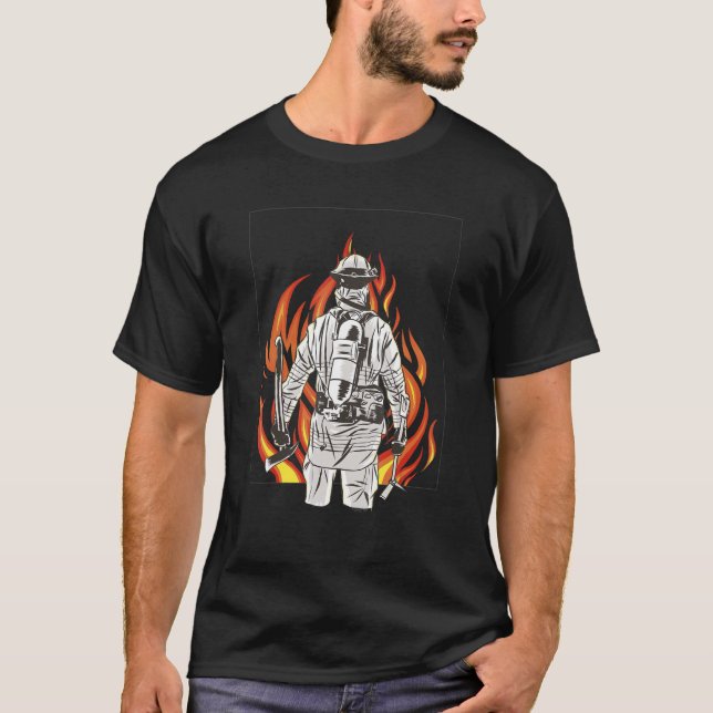 Camiseta Héroe de la brigada de bomberos de bomberos 1 (Anverso)