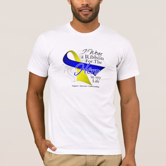 Camiseta Héroe de la cinta de Síndrome de Down en mi vida (Anverso)