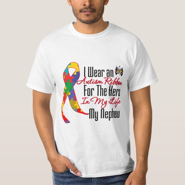 Camiseta Héroe de la cinta del autismo en mi vida mi (Anverso)