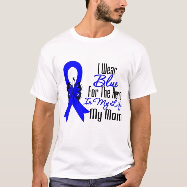 Camiseta Héroe de la cinta del cáncer de colon mi mamá (Anverso)