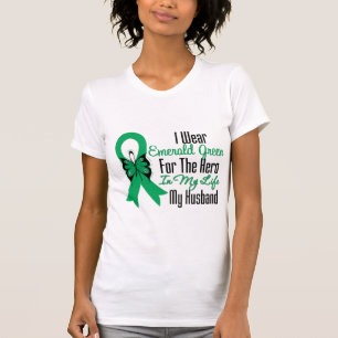 Camiseta Héroe de la cinta del cáncer de hígado mi marido
