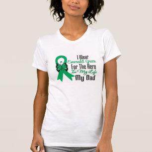 Camiseta Héroe de la cinta del cáncer de hígado mi papá