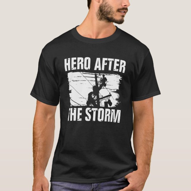 Camiseta Héroe de línea de cable eléctrico después de la to (Anverso)