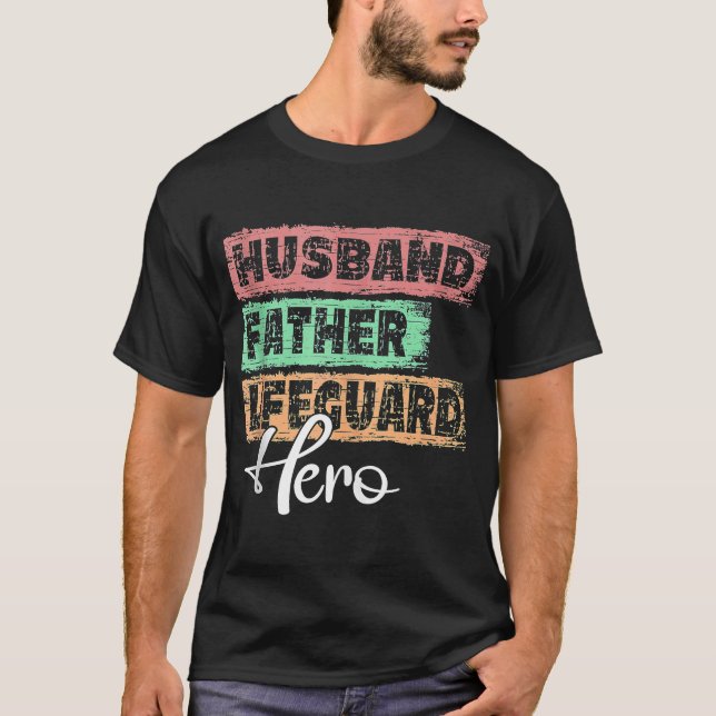 Camiseta Héroe de Mens Profesora padre Lifeguard (Anverso)