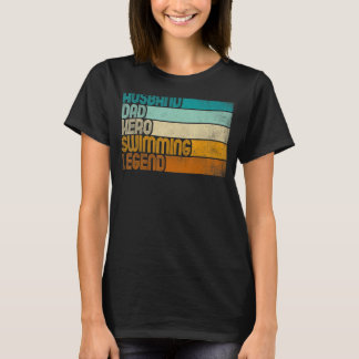 Camiseta Héroe De Natación Para Hombres Retro Esposo Papá