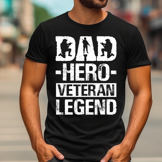 Camiseta Héroe de papá | Día del Padre Patriótico (Vintage Dad Hero Veteran Legend T-Shirt | Patriotic Father's Day Gift)