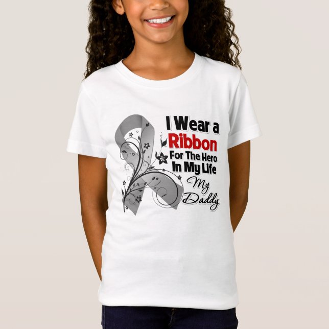 Camiseta Héroe de papá en cáncer de cerebro de mi vida (Anverso)