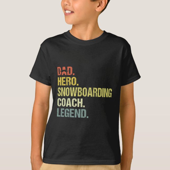 Camiseta Héroe de papá entrenador de snowboard Funny Snowbo (Anverso)