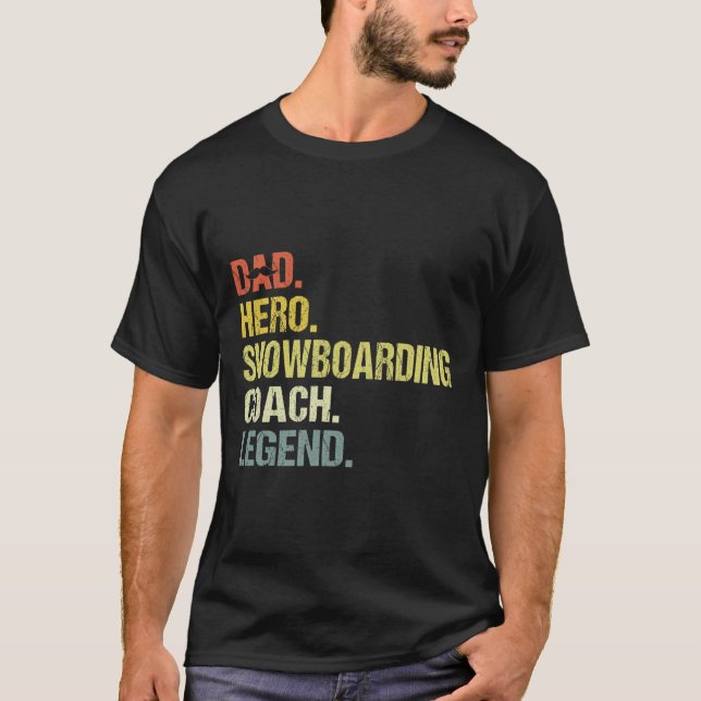 Camiseta Héroe de papá entrenador de snowboard Funny Snowbo (Anverso)