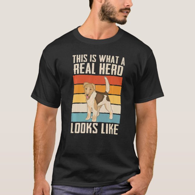Camiseta Héroe de perro de Fox Terrier con cable (Anverso)
