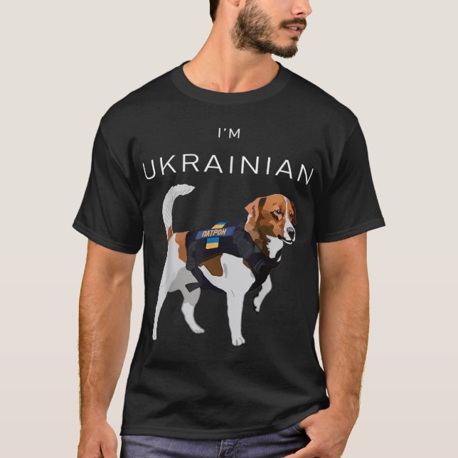 Camiseta Héroe de perro patrocinador ucraniano Jack Russell (Anverso)