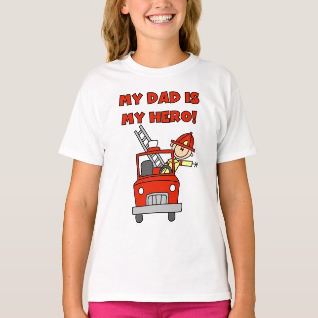 Camiseta Héroe del bombero del papá (Anverso)
