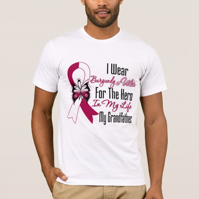 Camiseta Héroe del cáncer de cabeza y cuello mi abuelo (Anverso)