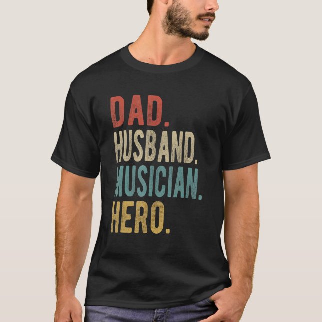 Camiseta Héroe del músico Mens Dad Dad (Anverso)