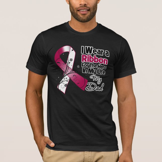 Camiseta Héroe del papá en mi cáncer del cuello de la (Anverso)