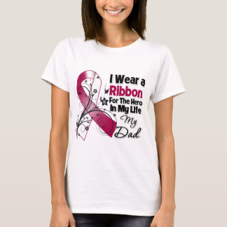 Camiseta Héroe del papá en mi cáncer del cuello de la