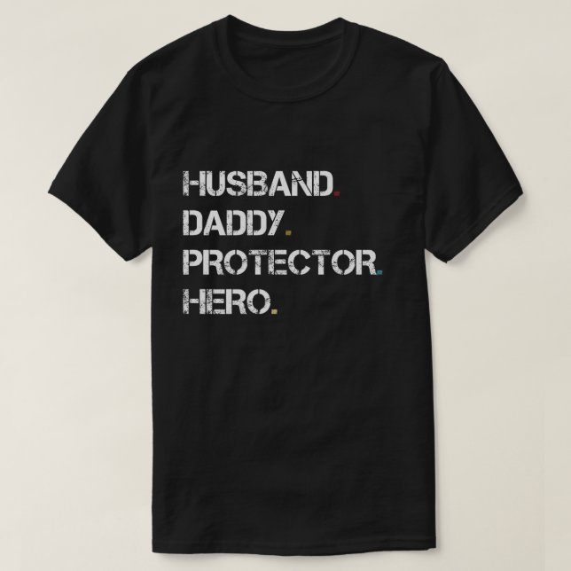 Camiseta Héroe del protector del papá del marido (Diseño del anverso)